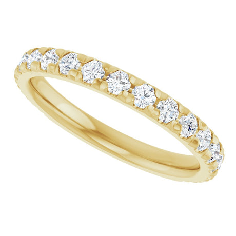 14K Yellow 3/4 CTW Natural Diamond French-Set Anniversary Band