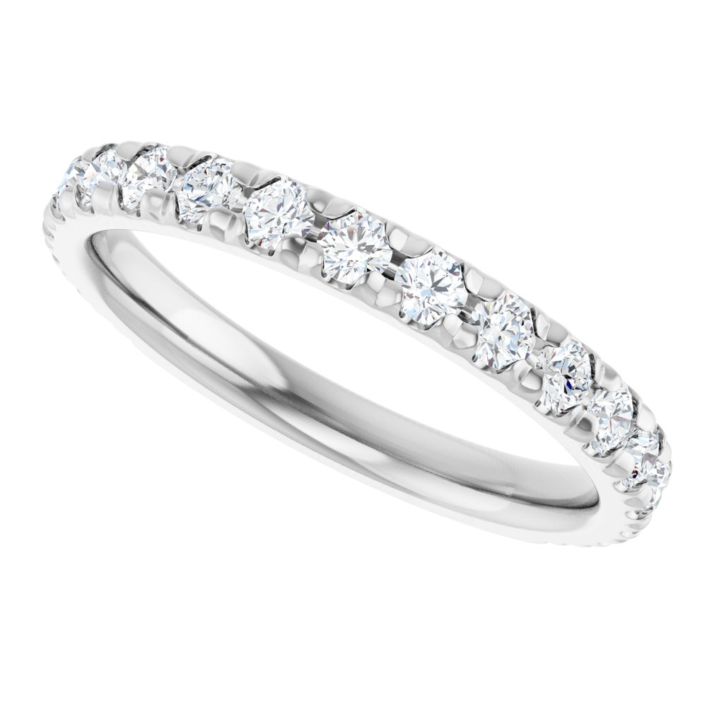 Platinum 3/4 CTW Natural Diamond French-Set Anniversary Band