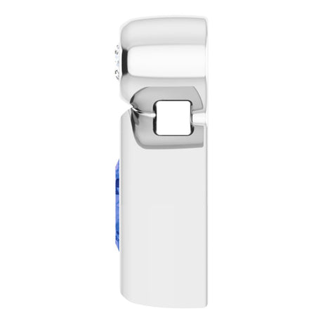 14K White Gold 4x4 mm Square Natural Tanzanite & .03 CT Natural Diamond Pendant