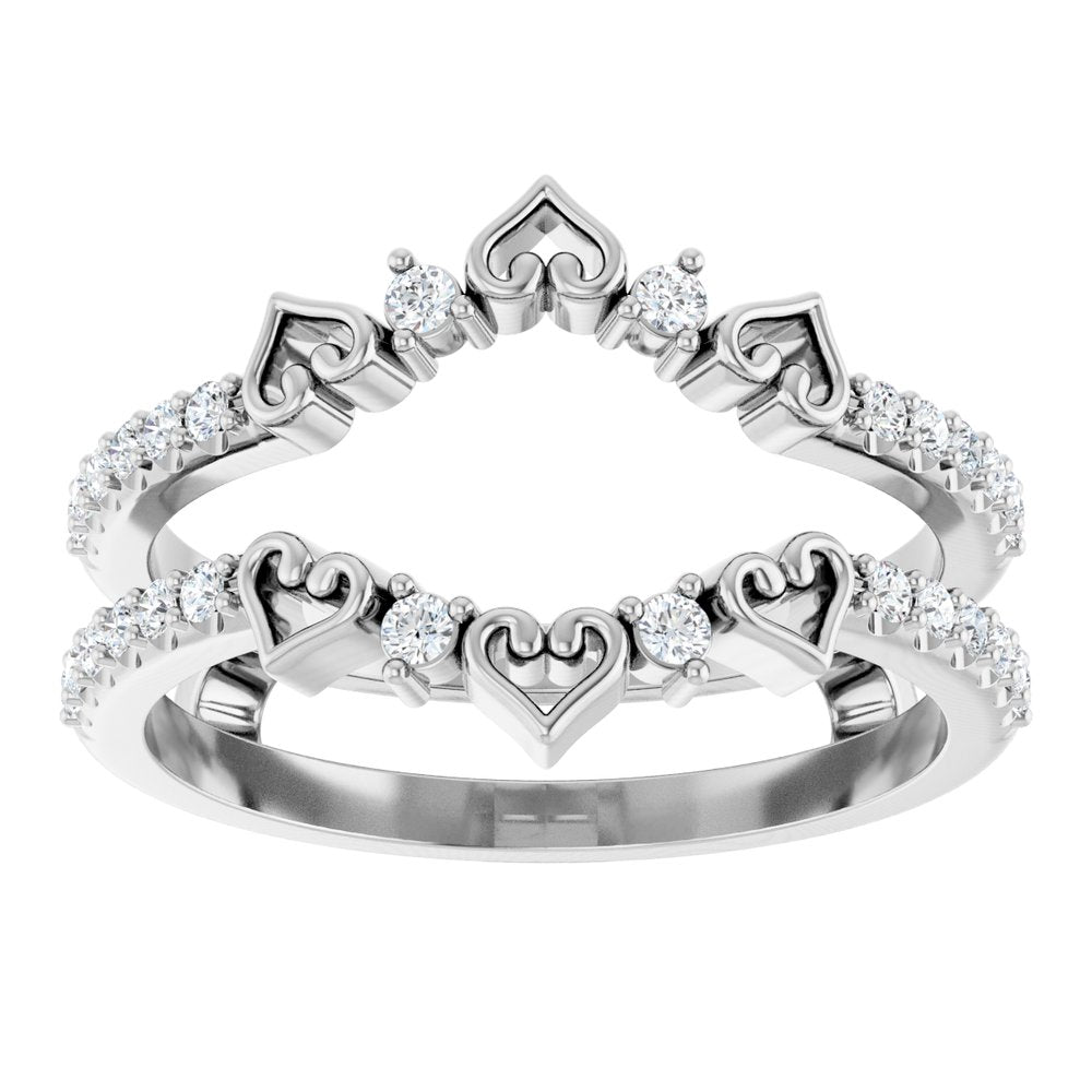 14K White 1/3 CTW Natural Diamond Accented Ring Guard