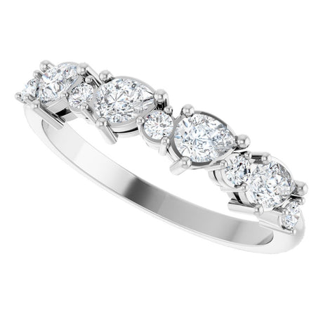 14K White 5/8 CTW Natural Diamond Anniversary Band