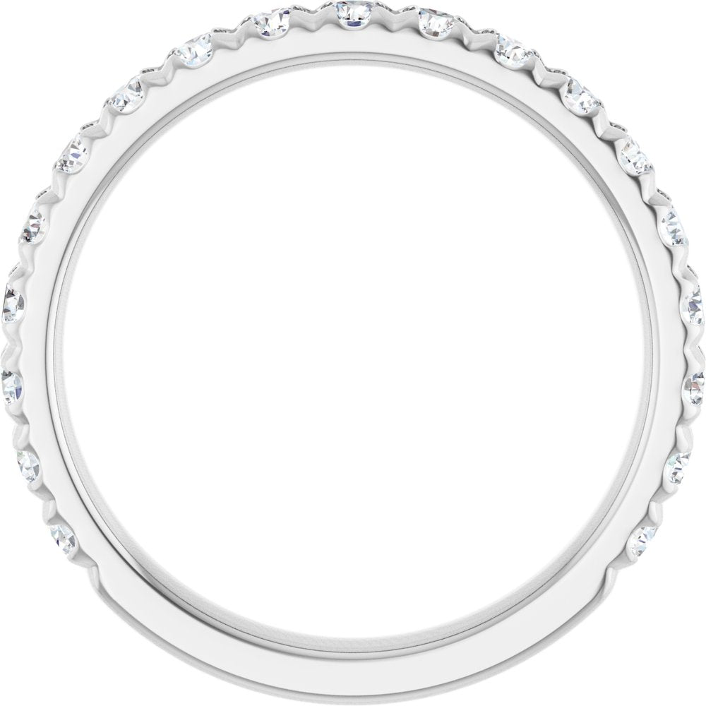 Platinum 3/4 CTW Natural Diamond French-Set Anniversary Band