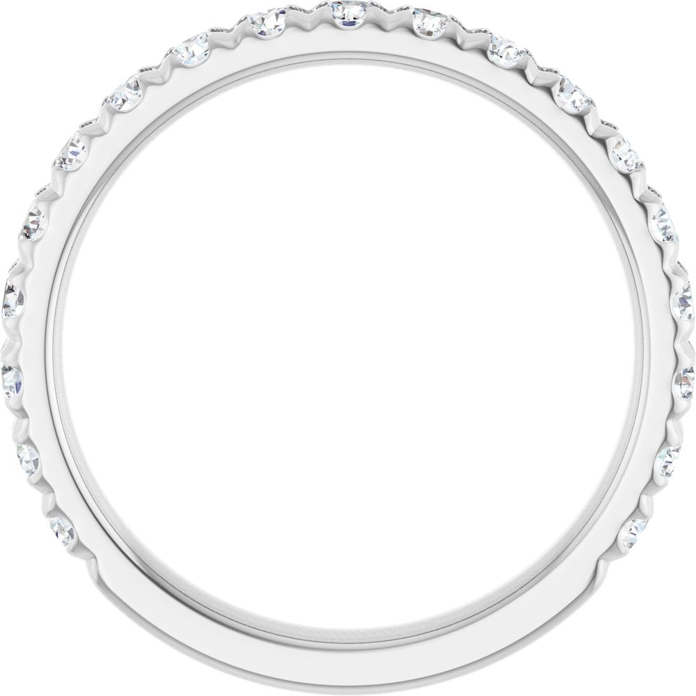 14K White Gold 3/4 CTW Natural Diamond French-Set Anniversary Band