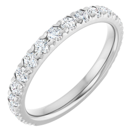 Platinum 3/4 CTW Natural Diamond French-Set Anniversary Band