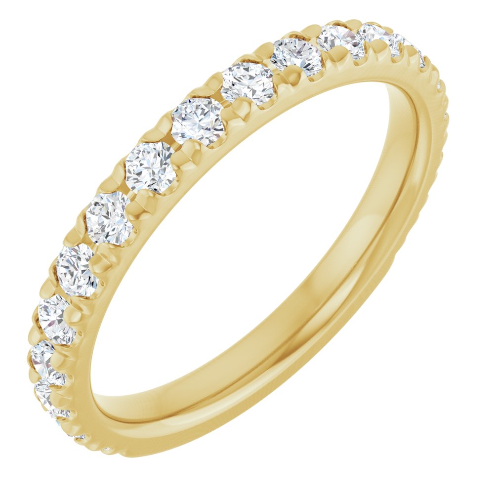 14K Yellow 3/4 CTW Natural Diamond French-Set Anniversary Band