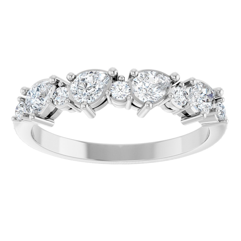 14K White 5/8 CTW Natural Diamond Anniversary Band