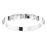 14K White 1/8 CTW Natural Diamond Anniversary Band