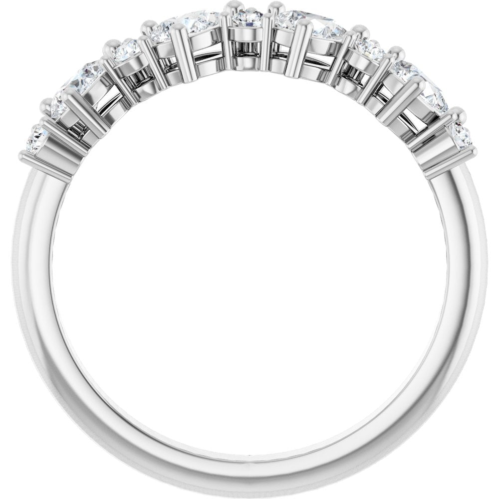 14K White 5/8 CTW Natural Diamond Anniversary Band