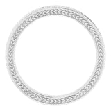 14K White 3 mm Wheat Pattern Band