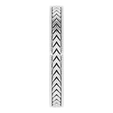 14K White Gold 3 mm Milgrain Edge Wheat Pattern Flat Band Size 6