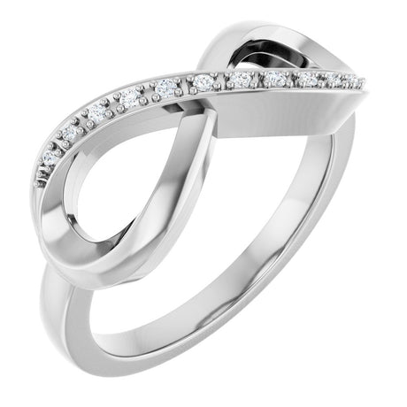 14K White Gold .05 CTW Natural Diamond Infinity-Inspired Ring