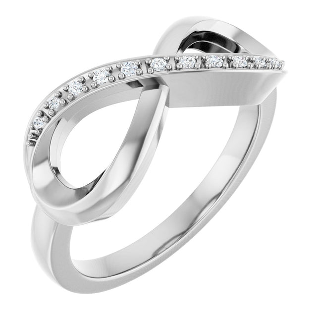 14K White Gold .05 CTW Natural Diamond Infinity-Inspired Ring