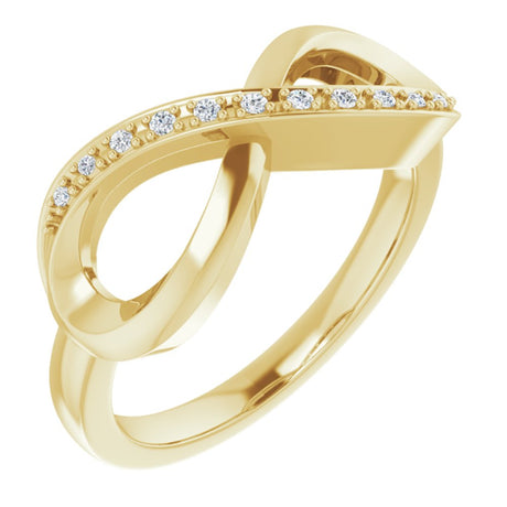 14K Yellow .05 CTW Natural Diamond Infinity-Inspired Ring