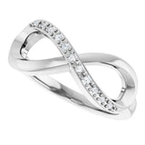 14K White Gold .05 CTW Natural Diamond Infinity-Inspired Ring