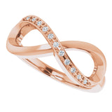 14K Rose .05 CTW Natural Diamond Infinity-Inspired Ring