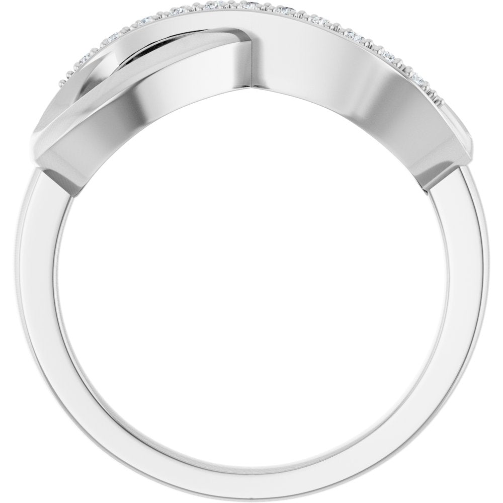 14K White Gold .05 CTW Natural Diamond Infinity-Inspired Ring