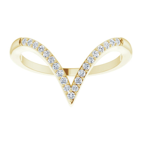 14K Yellow Gold 1/6 CTW Natural Diamond V Ring