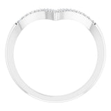14K White Gold 1/6 CTW Natural Diamond V Ring