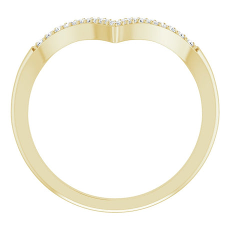 14K Yellow Gold 1/6 CTW Natural Diamond V Ring
