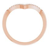 14K Rose Gold 1/6 CTW Natural Diamond V Ring