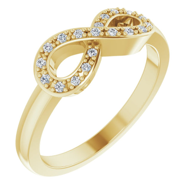 14K Yellow Gold 1/10 CTW Natural Diamond Infinity-Inspired Ring