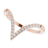 14K Rose 1/6 CTW Natural Diamond V Ring