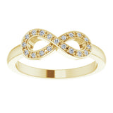 14K Yellow Gold 1/10 CTW Natural Diamond Infinity-Inspired Ring