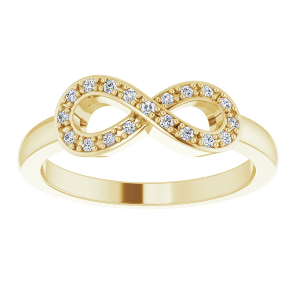 14K Yellow 1/10 CTW Natural Diamond Infinity-Inspired Ring