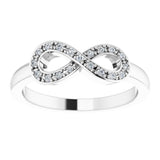 14K White Gold 1/10 CTW Natural Diamond Infinity-Inspired Ring