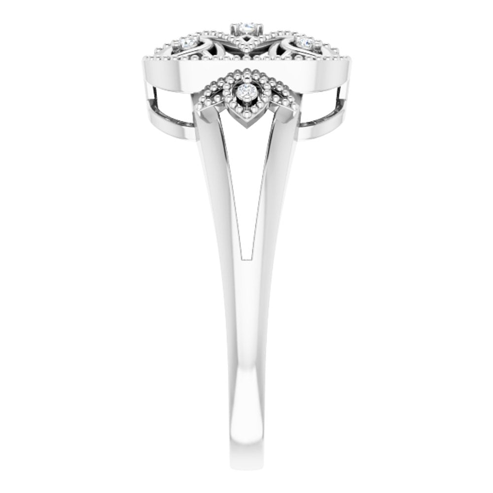 Sterling Silver .05 CTW Natural Diamond Ring