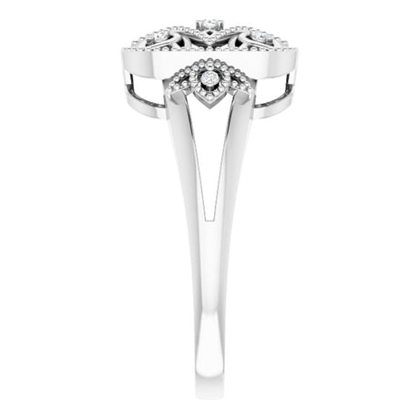 Sterling Silver .05 CTW Natural Diamond Ring