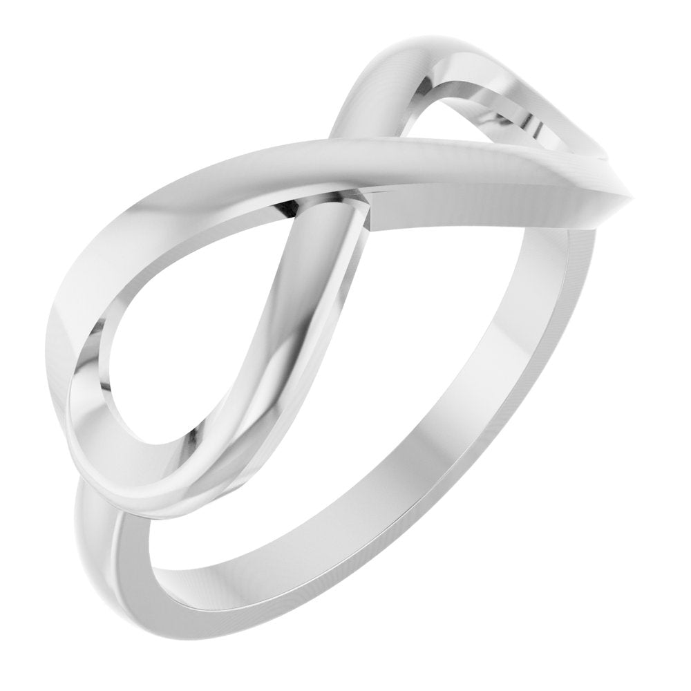 14K White Infinity-Inspired Ring Size 7