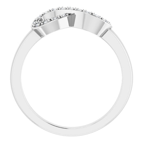 14K White Gold 1/10 CTW Natural Diamond Infinity-Inspired Ring