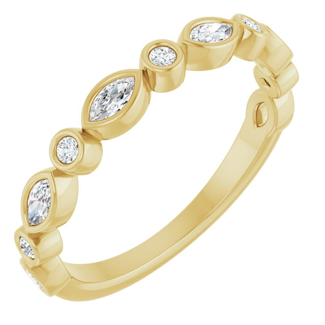 14K Yellow 3/8 CTW Natual Diamond Anniversary Band