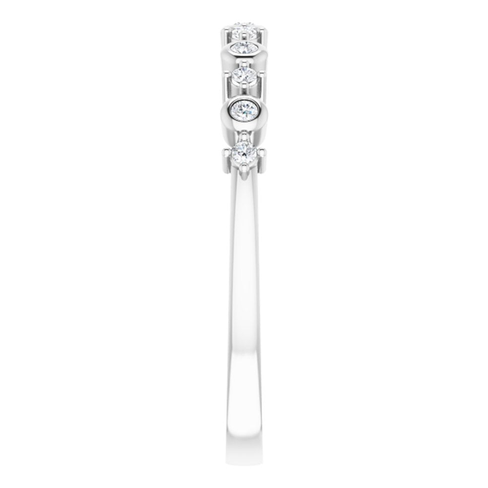 14K White Gold 1/10 CTW Natural Diamond Ring