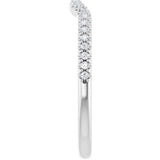 14K White 1/8 CTW Natural Diamond Contour Band