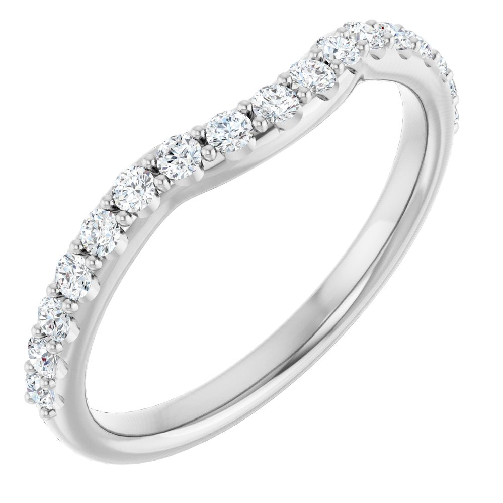 14K White 1/3 CTW Natural Diamond Contour Band