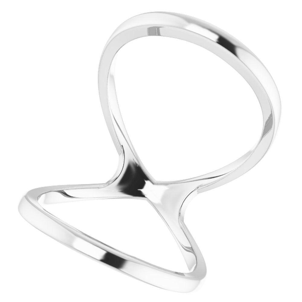 14K White Freeform Ring