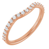 14K Rose 1/4 CTW Natural Diamond Contour Band