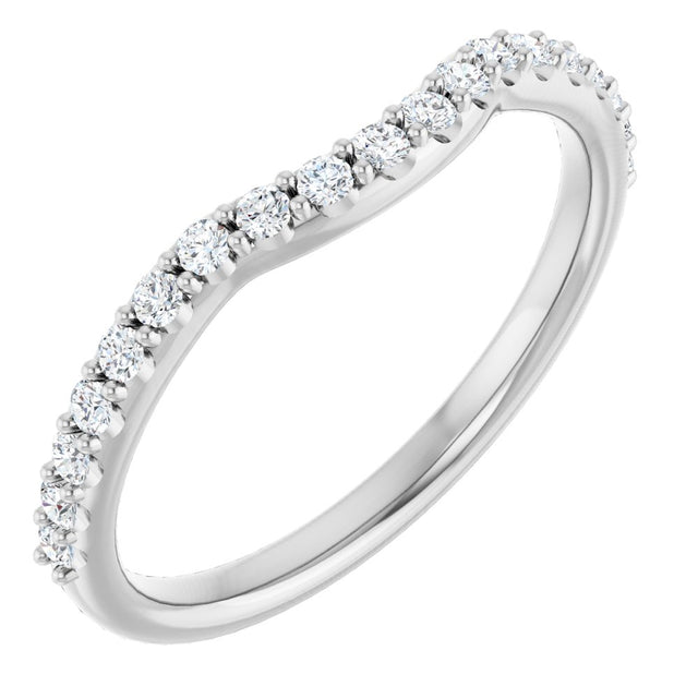 14K White 1/4 CTW Lab Grown Diamond Contour Band