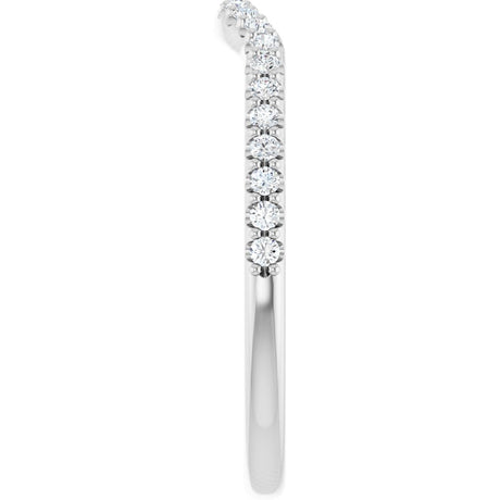 14K White Gold 1/5 CTW Lab Grown Diamond Contour Band