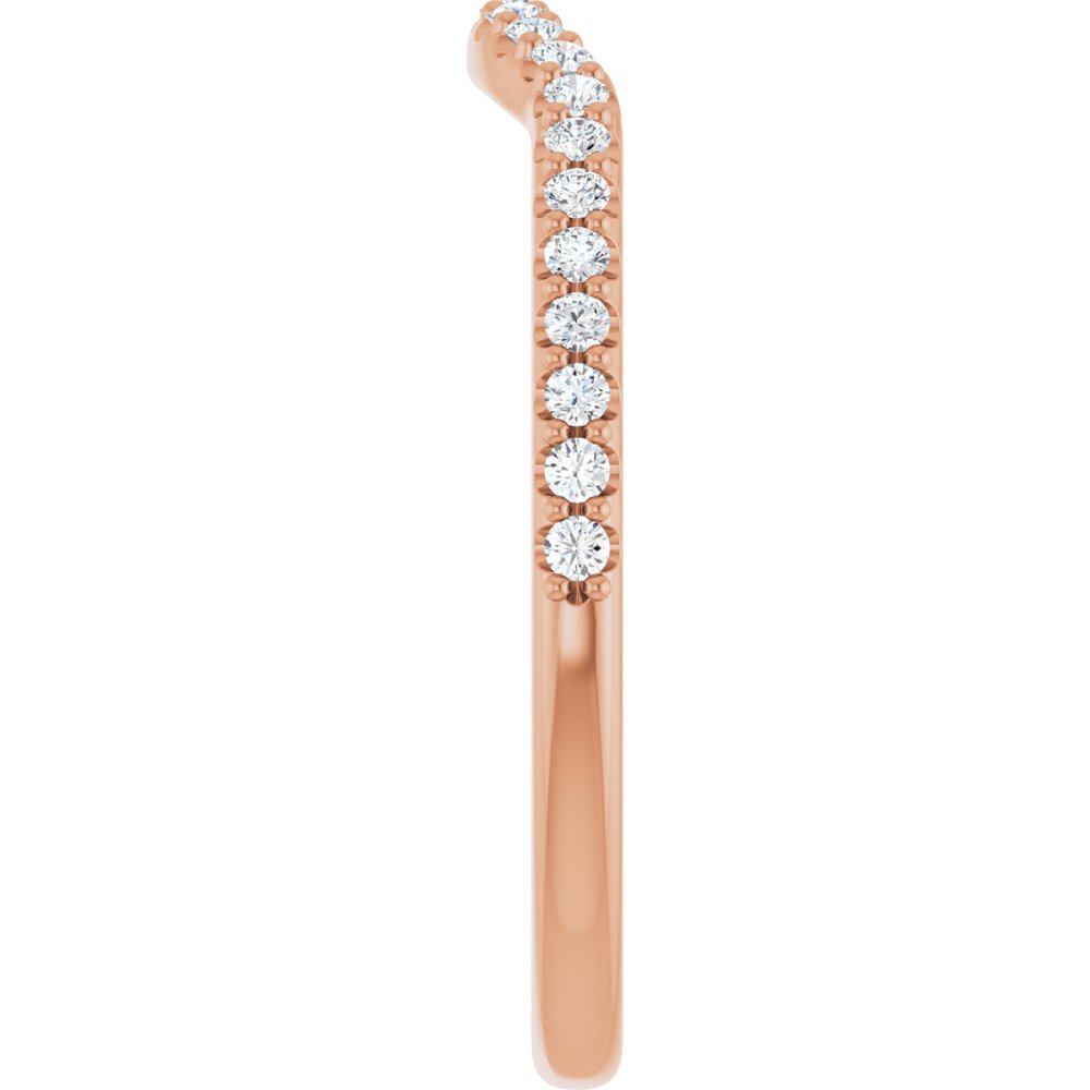 14K Rose 1/5 CTW Natural Diamond Contour Band