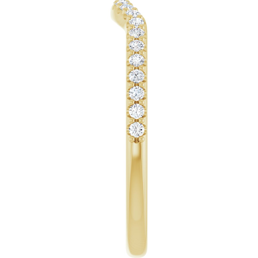 14K Yellow Gold 1/5 CTW Lab Grown Diamond Contour Band
