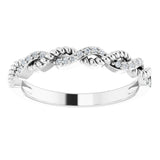 14K White 1/10 CTW Natural Diamond Stackable Ring