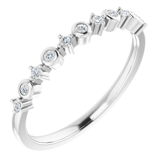 14K White Gold 1/10 CTW Natural Diamond Ring