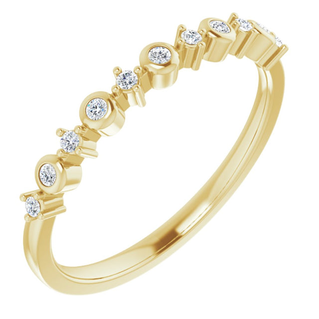 14K Yellow Gold 1/10 CTW Natural Diamond Ring