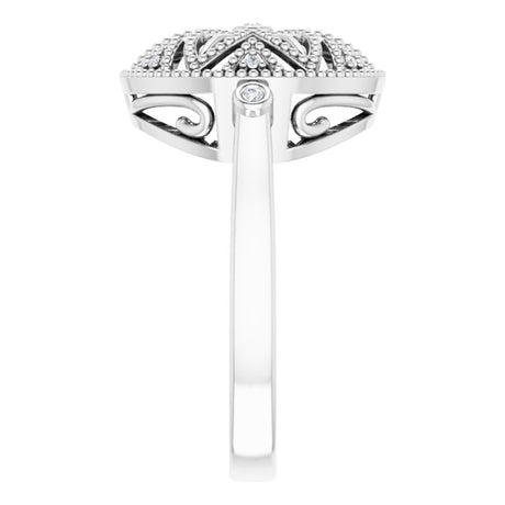 Sterling Silver .05 CTW Natural Diamond Ring Size 7