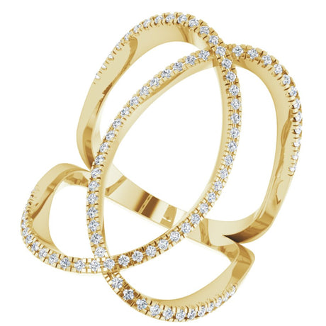 14K Yellow Gold 3/8 CTW Natural Diamond Ring