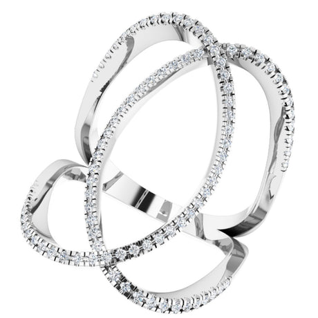 14K White Gold 3/8 CTW Natural Diamond Ring