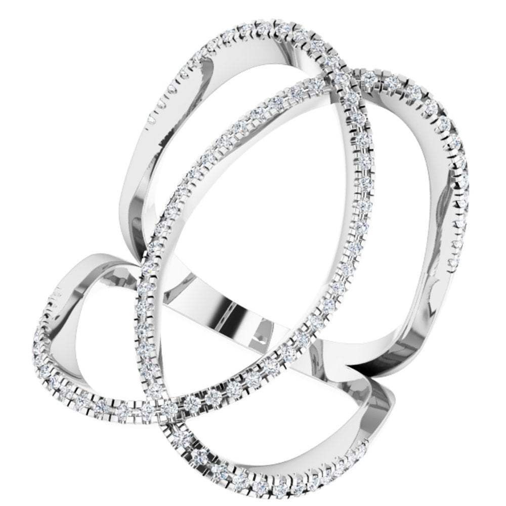 14K White Gold 3/8 CTW Natural Diamond Ring